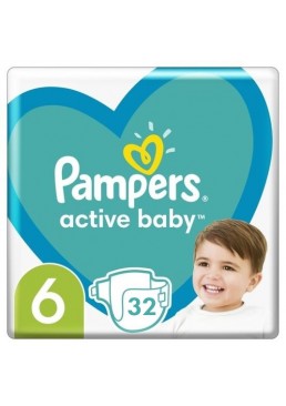 Підгузки Pampers Active Baby розмір 6 (13 - 18 кг), 32 шт